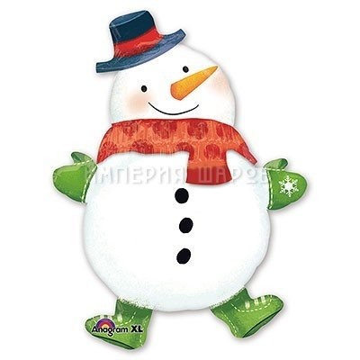 Шар-фигура Снеговик с шарфом