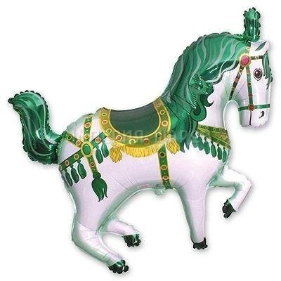 Шар фигура Лошадь цирковая зеленая
