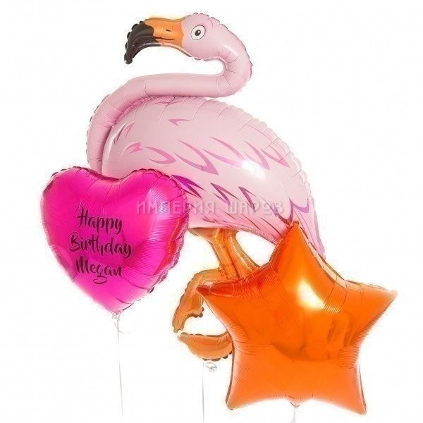 Букет из воздушных шариков «Розовый фламинго»