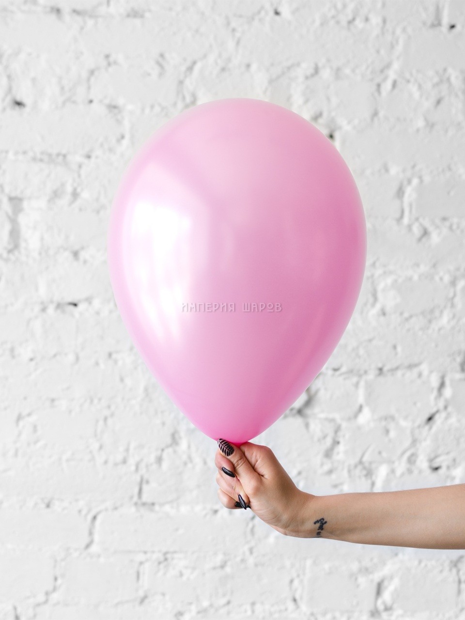 Латексный шарик нежно-розовый металлик