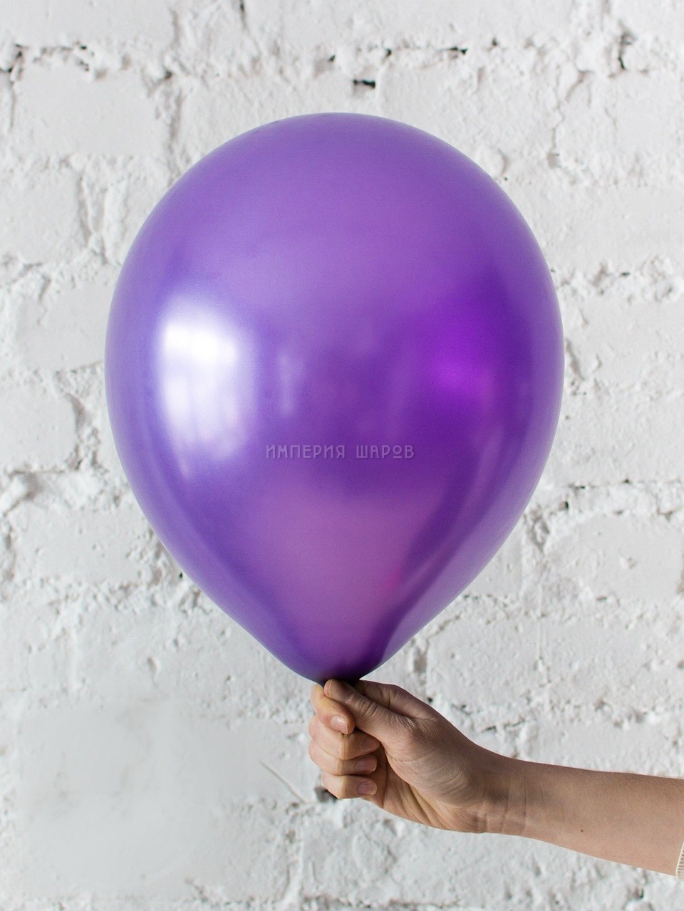 Шар латексный с гелием фиолетовый металлик