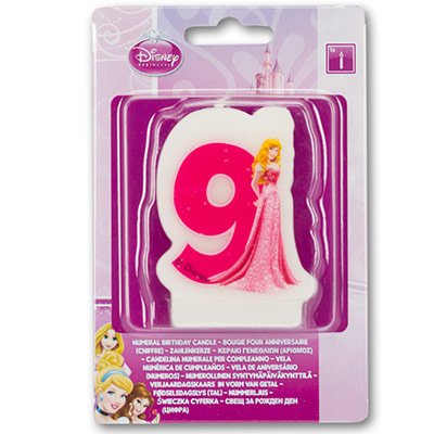Свеча-цифра "9" Принцессы, 6 см