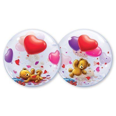 Шар Bubble 22" Мишка плюшевый с шарами