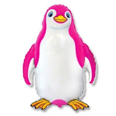 Шар фигура Счастливый пингвин розовый