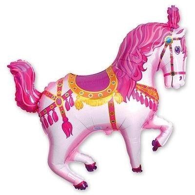 Шар фигура Лошадь цирковая розовая