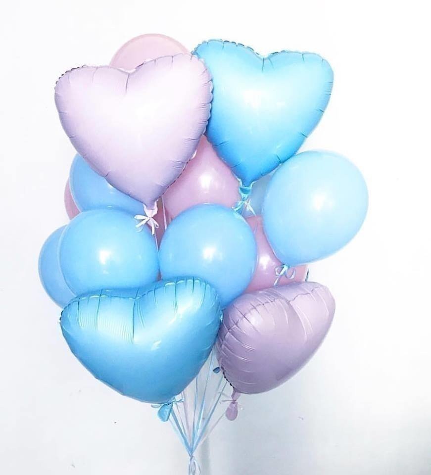 Букет из шаров «Розово-голубые сердечки»