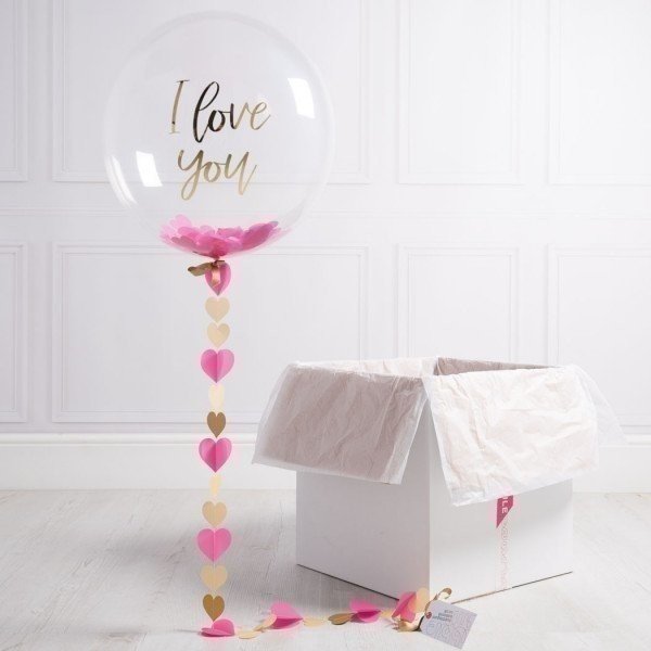Коробка с шарами «Я тебя люблю»